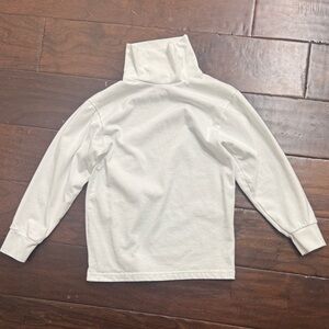 Kids White Turtleneck Long Sleeve Top sweater A+ school apparel inc - Small
